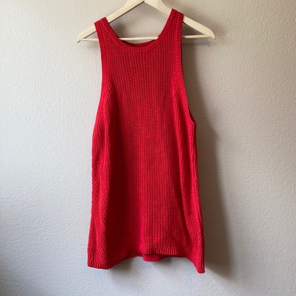 Ava and Viv Tank Top Knit Red size 1x